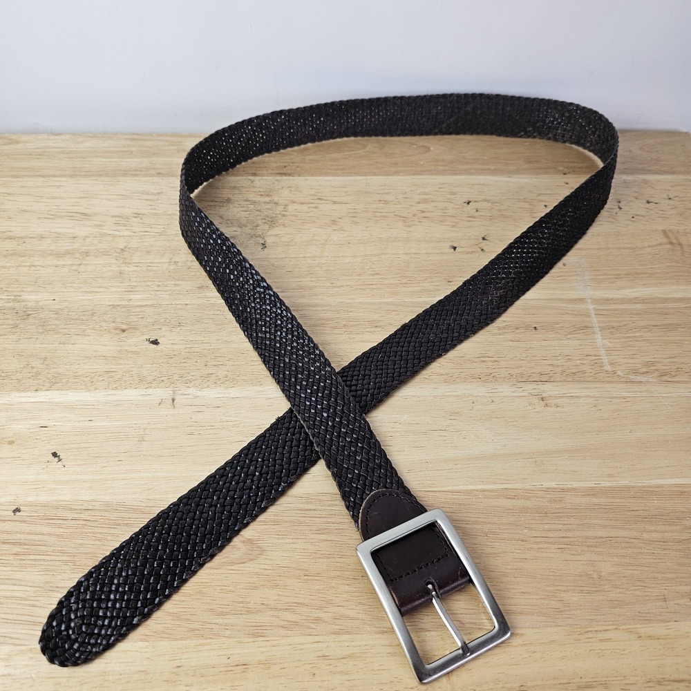 Talbots Womens Belt‎ XL 46-50 Brown Lightweight Leather Western Silver Buckle